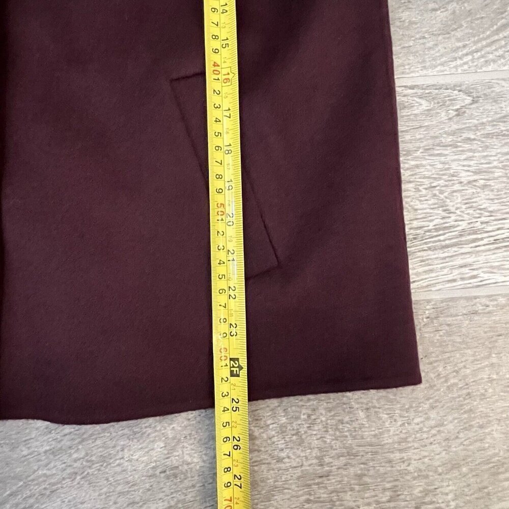 Eileen Fisher Brushed Wool Stand Collar Doubleface Boxy Coat Petite Large Cassis - Picture 6 of 9